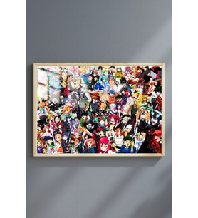 Anime Wallpaper Çerçeveli Metal Poster Tablo