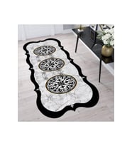 Rovigo Home Dijital Baskı Yıkanabilir Kaymaz Taban Salon Halısı  RVG0679-SM51 (Gri)