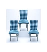 3'lü Sünger Dolgulu Fermuarlı Arkalıklı Yıkanabilir Sandalye Minderi 40 X 8