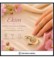 925 Ayar Gümüş Ekim Ayı Pembe Doğum Çiçeği Yüzüğü