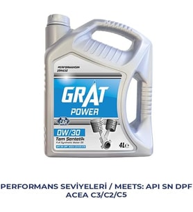Motor Yağı 4 Litre 0W30 Partiküllü Tam Sentetik Api Sn Dpf Acea C3-16 / C2-16-/ C5-16