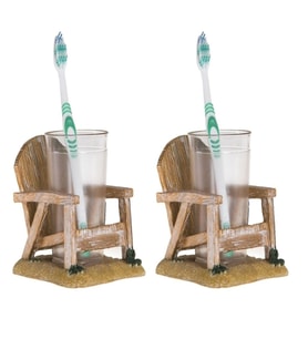 2 ADET DİŞ FIRÇALIK VE MACUNLUK SANDALYE POLİRESİN 13X11X10CM 200ML BANYO SETİ