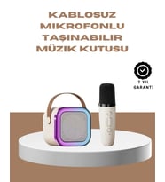 Bluetooth Karaoke Mikrofon ve Hoparlör Seti Taşınabilir