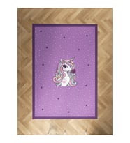 MEKTA HOME BEBEK VE ÇOCUK ODASI Mor Unicorn Desenli Halı