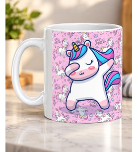 Göz Kırpan Sevimli Unicorn Desenli Çocuklara Hediye Porselen Kupa Bardak