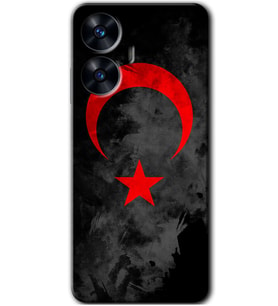 Realme C55 Kılıf HD Desen Baskılı Kılıf - Black Ayyıldız
