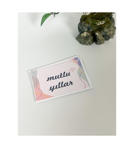 Mutlu Yıllar Yeni Yıl Kartı 5,5 X 8 Cm 50 Adet