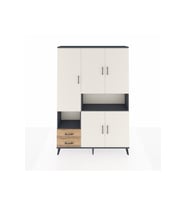 Arges Dolap 10 Raflı 2 Çekmeceli 5 Kapaklı 132x30x195 Antrasit-Aytaşı/Çam