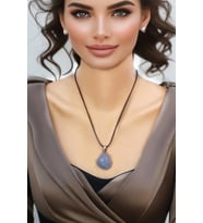 Amorf Kesim Mavi Akik Kolye 651-2