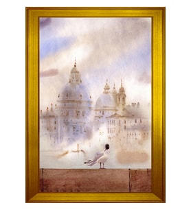 Manzara Temalı Kanvas Tablo 50 x 70 cm Gold Çerçeve