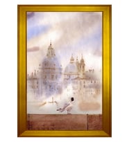 Manzara Temalı Kanvas Tablo 50 x 70 cm Gold Çerçeve