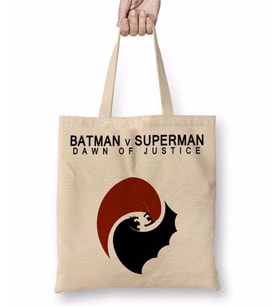 Batman ve Superman Süpermen Bez Çanta Uzun Saplı