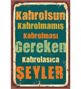 Yazılı Retro Ahşap Poster
