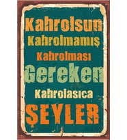 Yazılı Retro Ahşap Poster