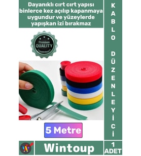 #KabloDüzenleyici Organizatör Pratik Kablo Bağ Bant Rulo Yönetim Cırt Cırt Kablo Düzenleyici 5 Metre