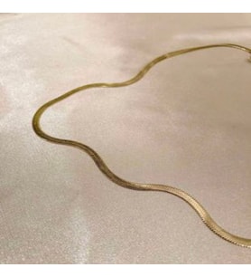 UZUN İTALYAN EZME YASSI ZİNCİR KOLYE 60+6 CM GOLD ÇELİK ÜZERİ ALTIN KAPLAMA GARANTİ BELGELİ
