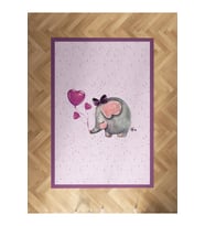 MEKTA HOME BEBEK VE ÇOCUK ODASI Mor Fil Desenli Halı
