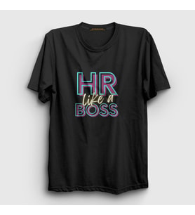 Presmono Unisex Siyah Hr Like A Insan Kaynaklari T-Shirt