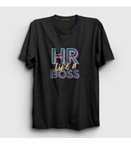 Presmono Unisex Siyah Hr Like A Insan Kaynaklari T-Shirt