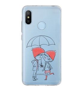 Xiaomi Mi A2 Lite Uyumlu Kapak Aşk Tasarımlı Şeffaf Silikon Kılıf