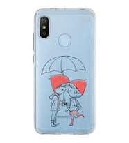 Xiaomi Mi A2 Lite Uyumlu Kapak Aşk Tasarımlı Şeffaf Silikon Kılıf