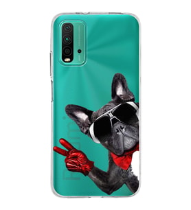 PrintiFy Poco M3 ile Uyumlu Köpek 2 Kamera Korumalı Şeffaf Kılıf
