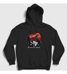 Presmono Unisex Siyah Apple Anime Death Note Kapüşonlu Sweatshirt 129320tt