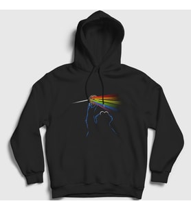 Presmono Unisex Siyah Cookie Monster Pink Floyd Kapüşonlu Sweatshirt 76333tt