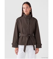 LC WAIKIKI Kahverengi Kuşaklı Oversize Kadın Trençkot