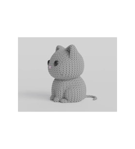 Tatlı Örgü Desenli Kedi Figürü