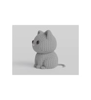 Tatlı Örgü Desenli Kedi Figürü
