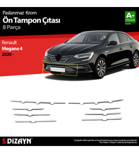 Renault Megane 4 Krom Ön Tampon Çıtası 8 Prç. 2020 2021 2022 2023 2024 2025