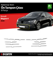 Renault Megane 4 Krom Ön Tampon Çıtası 8 Prç. 2020 2021 2022 2023 2024 2025
