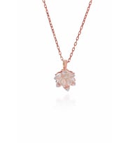 Lotus Model Zirkon Taşlı Rose Gümüş Kolye