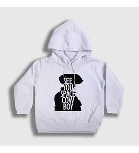Presmono Unisex Çocuk Beyaz See You Anime Cowboy Bebop Kapüşonlu Sweatshirt 493251tt