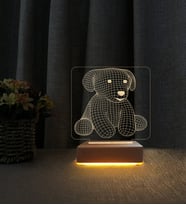 Köpekçik 3d Led Masa Lambası Kişiye Özel İsimli Lamba Doğum Günü Hediyesi Led Lamba