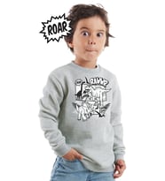 Rawr Dino Erkek Çocuk Gri Melanj Sweatshirt