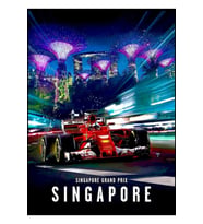 Singapur : Grand Prix Otomobil Yarışı Reklam Baskısı Tablo Ahşap Poster Dekoratif