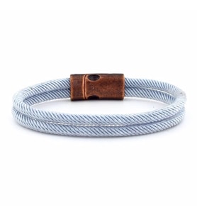 AÇIK GRİ İKİ SIRALI METAL MIKNATISLI ERKEK BİLEKLİK M013G