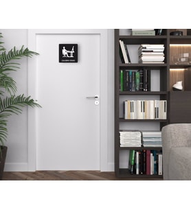 BK Home Çalışma Odası Kapı Yönlendirme Levhası (Siyah)