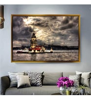 Altın Çerçeveli dekoratif tablo l1953 (Gold)