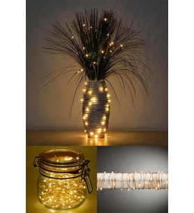 Pilli Yılbaşı Çam Ağacı Ev Süsleme Ledi 10m 100 Adet Ledli Işıklandırma Gün Işığı Led Işık