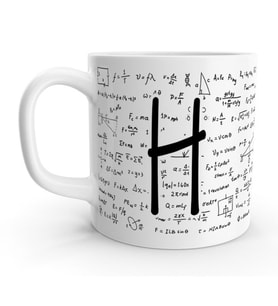 H Harfi Matematik Formül Tasarım Harfli Kupa Bardak