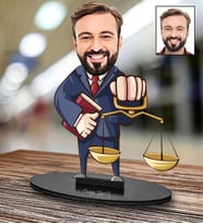 Kişiye Özel Avukat Tasarımlı Karikatür Biblo