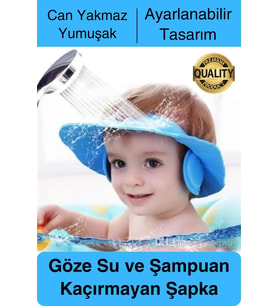 Ayarlanabilir Çocuk Bebek Duş Şapkası Göze Şampuan Su Sabun Kaçmasını Önley