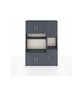 Arges Gardrop 9 Raflı 6 Kapaklı 132x30x195 Antrasit-Antrasit