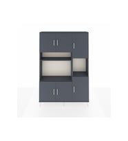 Arges Gardrop 9 Raflı 6 Kapaklı 132x30x195 Antrasit-Antrasit