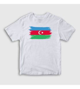Presmono Unisex Çocuk Beyaz Bayrak Flag Azerbaycan Azerbaijan T-Shirt 536471tt (Beyaz)