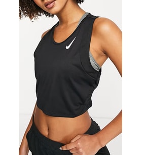 Nike Dri Fit Fast Crop Womens Tank Kadın Crop Koşu Atleti Siyah