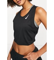 Nike Dri Fit Fast Crop Womens Tank Kadın Crop Koşu Atleti Siyah